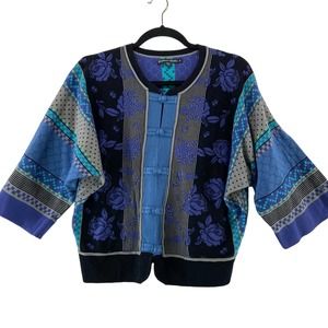 Gudrun Sjoden Blue Cotton Cardigan Size Small